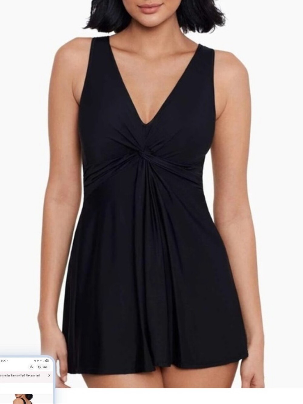 NWOT Miraclesuit Marais Twist Front Black Swimdress NEW! Ladies 16